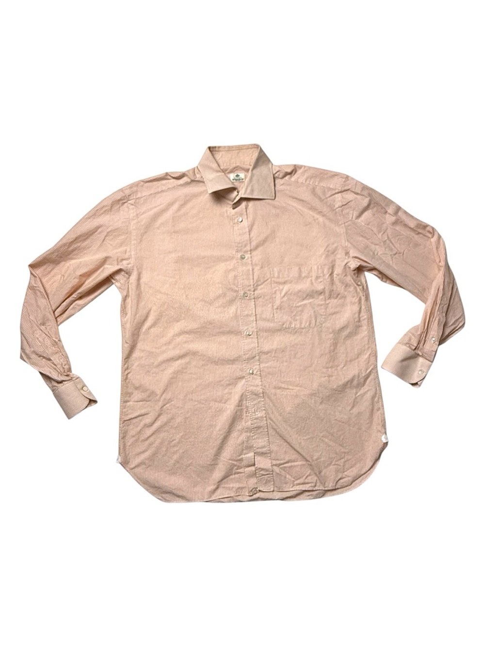 Luigi Borrelli Men's Dress Shirt in Light Peach - Classic Button-Down